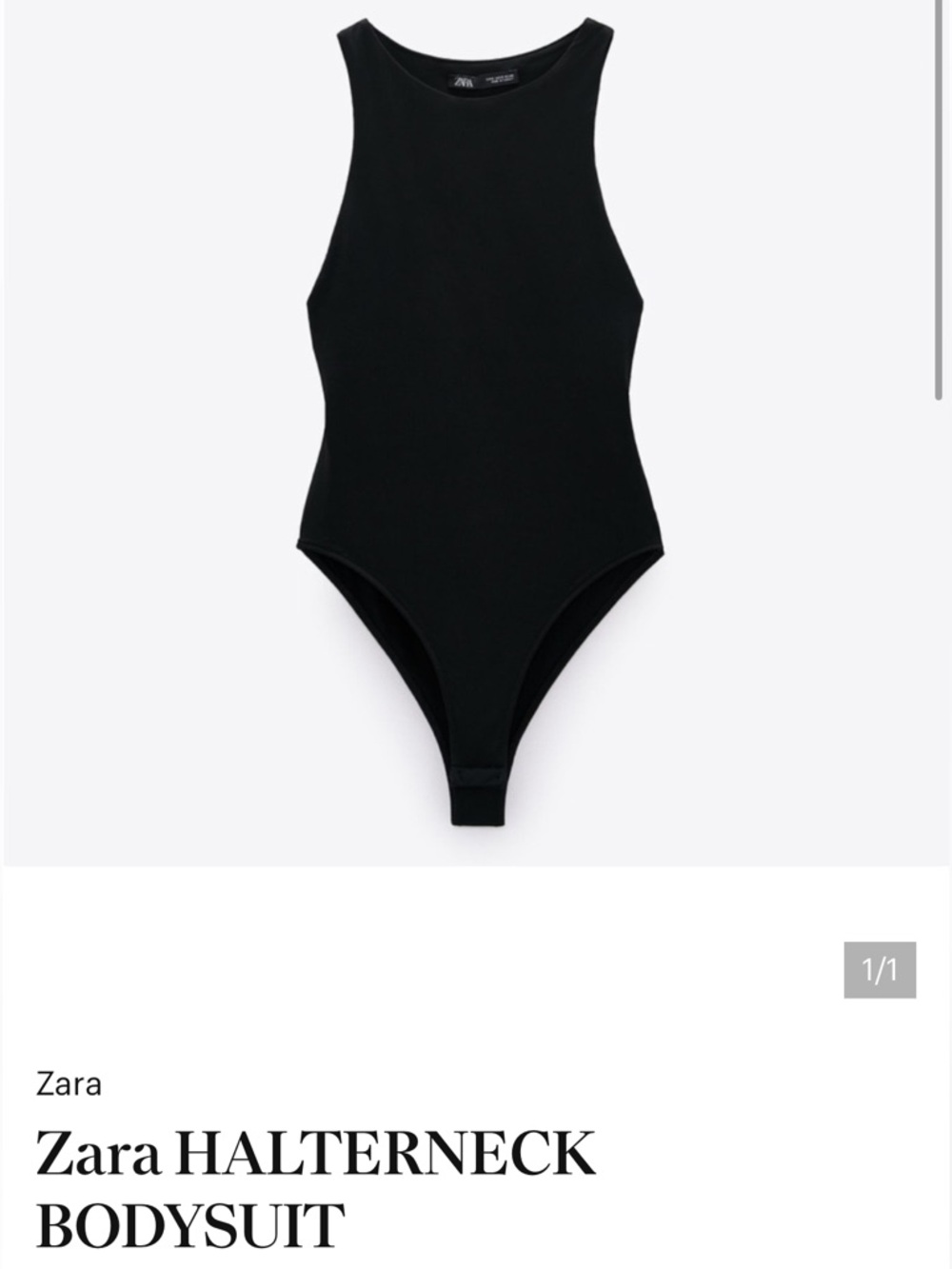 Zara Black Halter Bodysuit